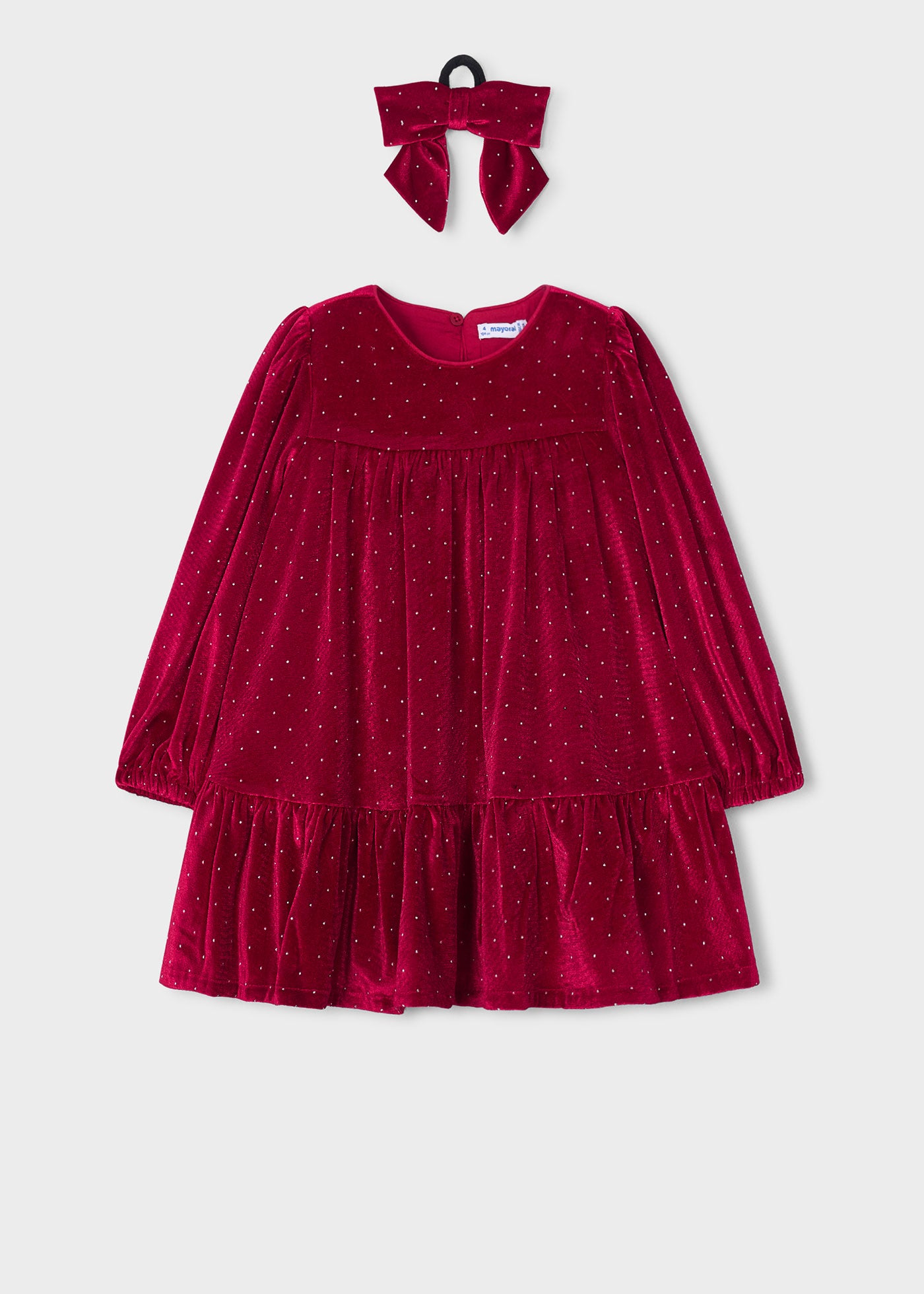 Vestido terciopelo con coletero niña