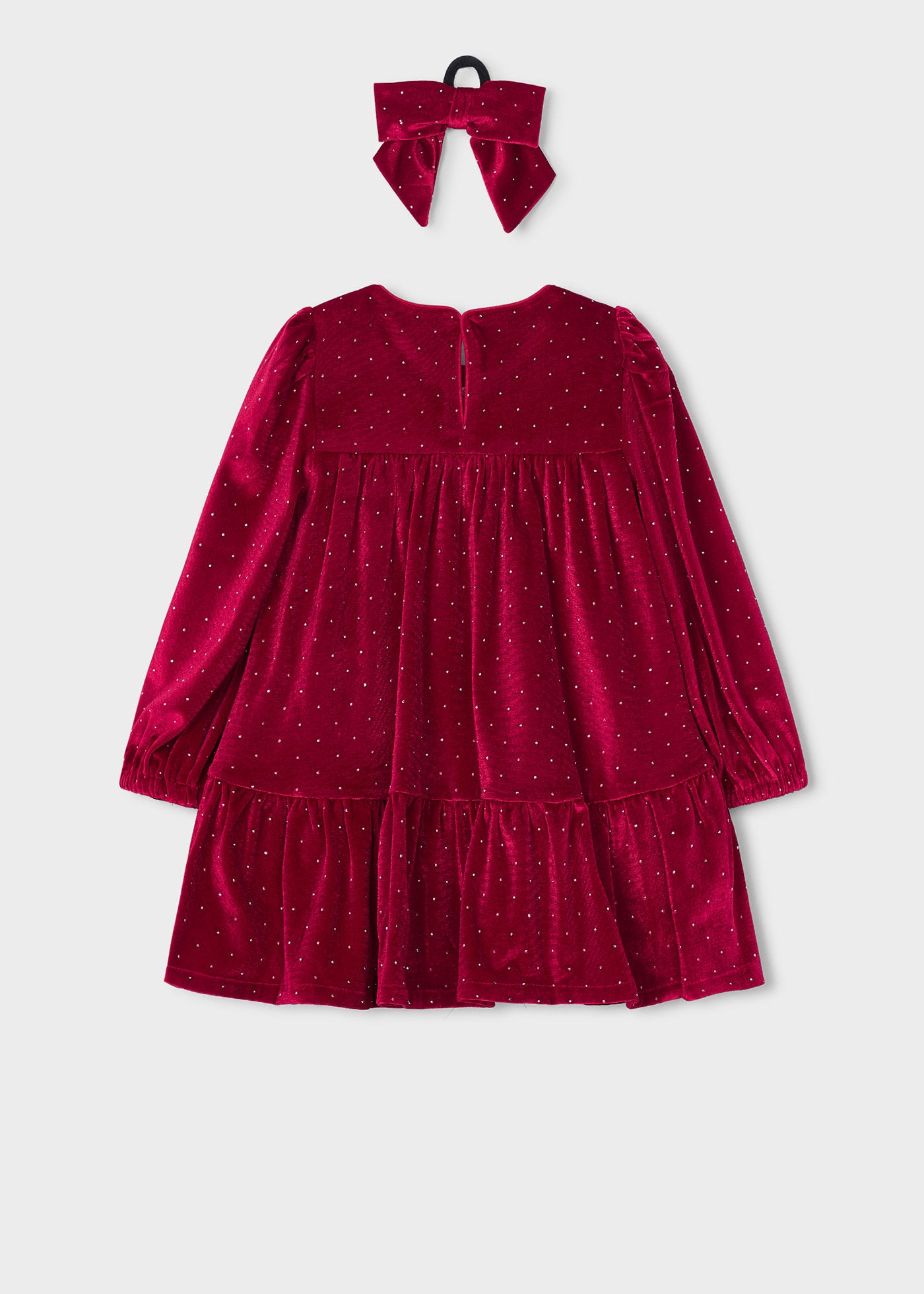 Vestido terciopelo con coletero niña