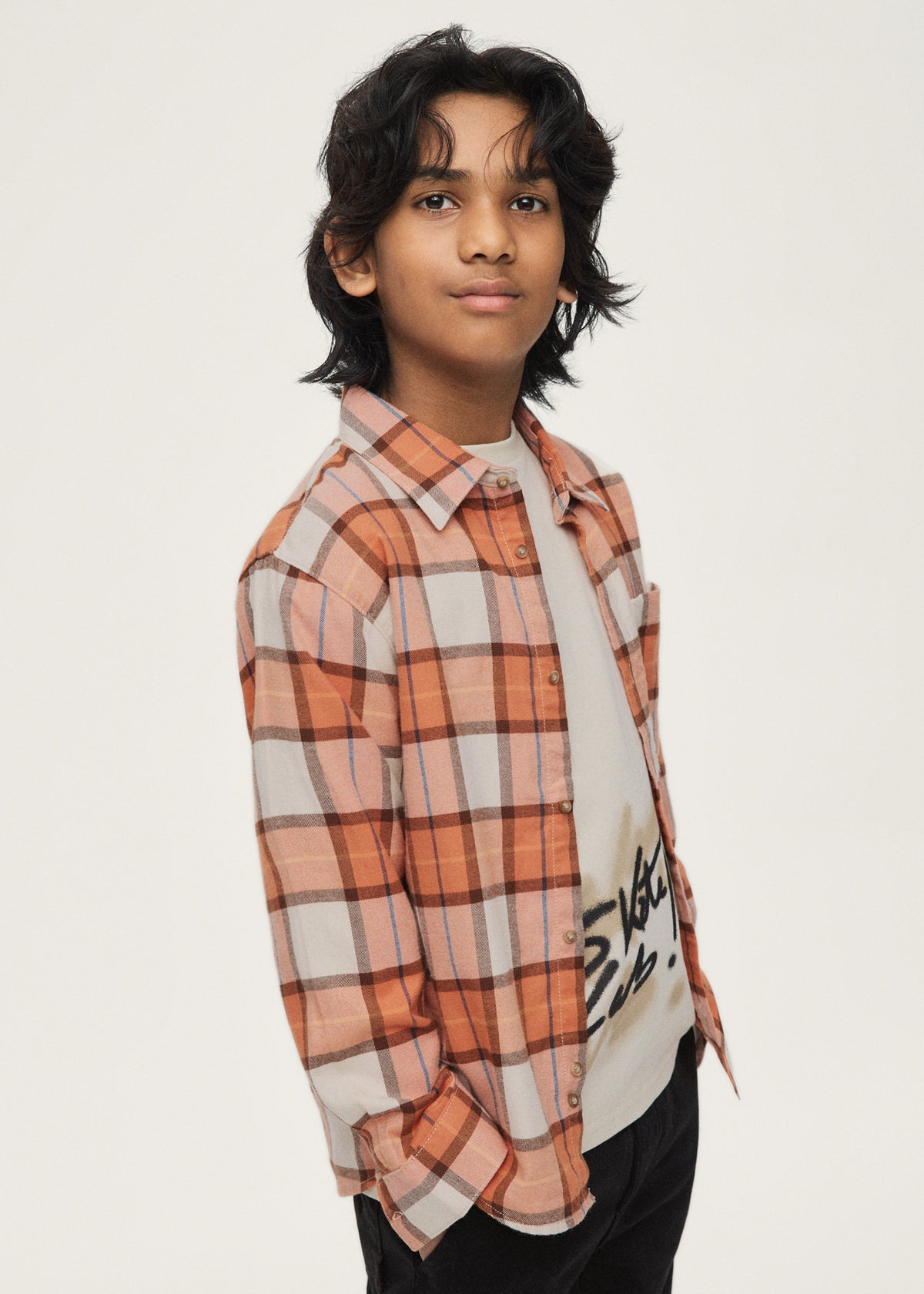 Camisa cuadros franela chico