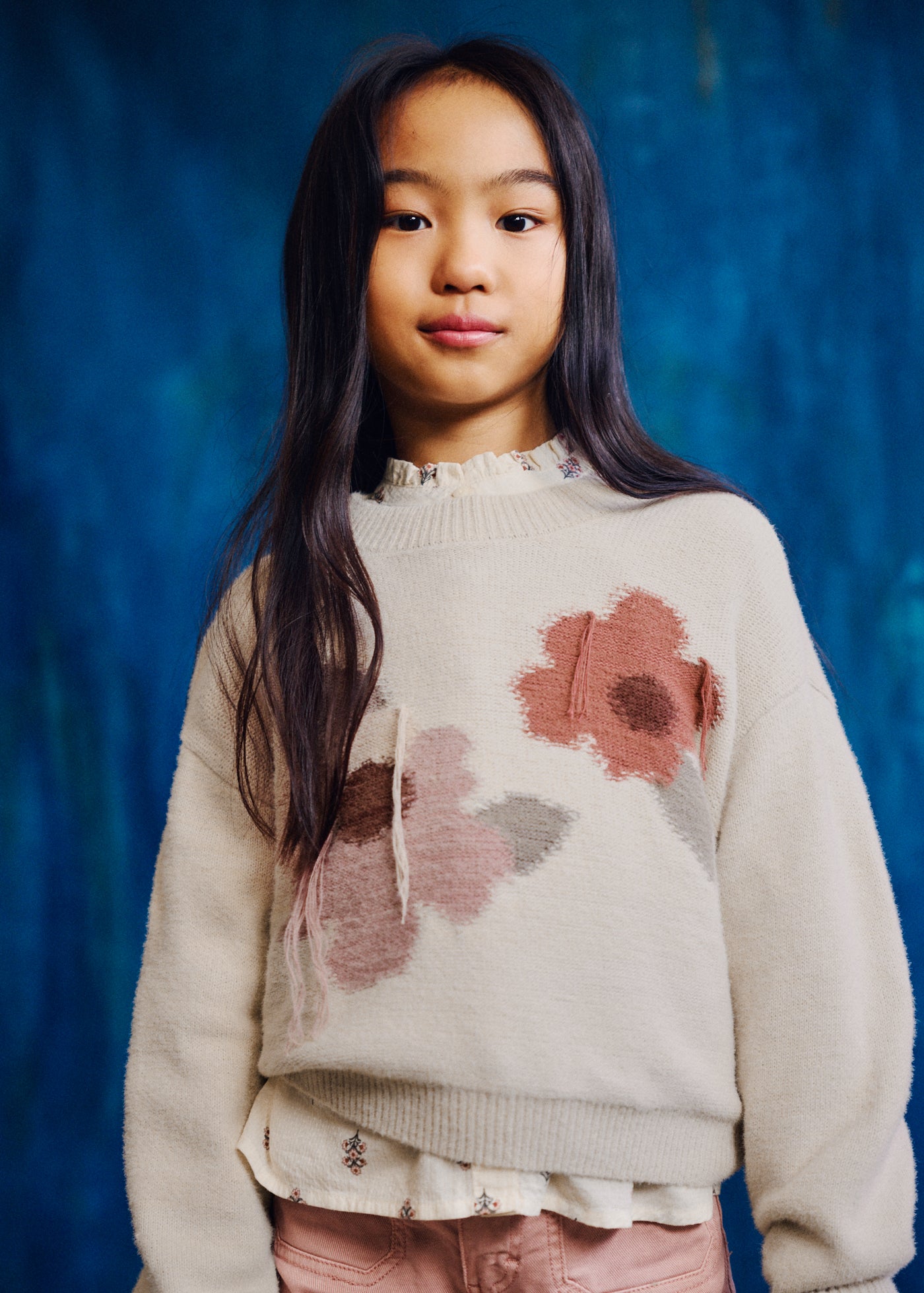Jersey intarsia flores chica