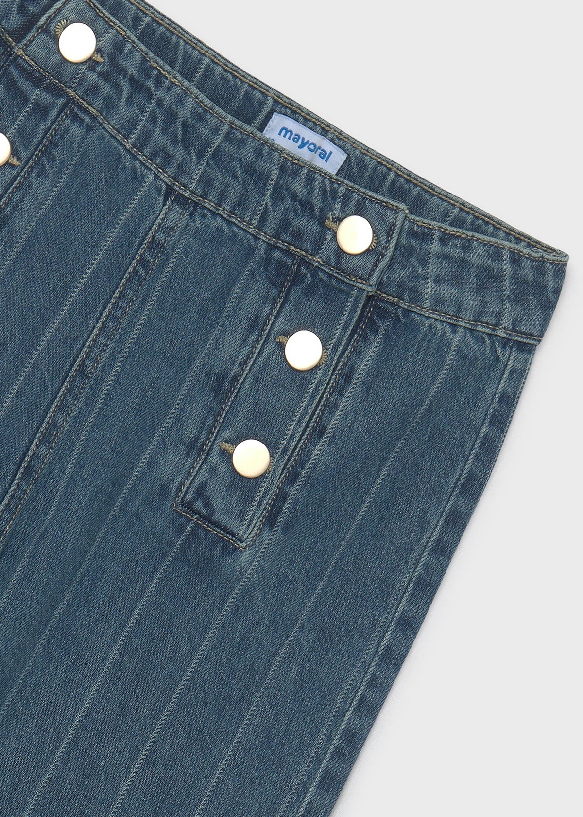 Pantalón vaquero rayas wide leg chica