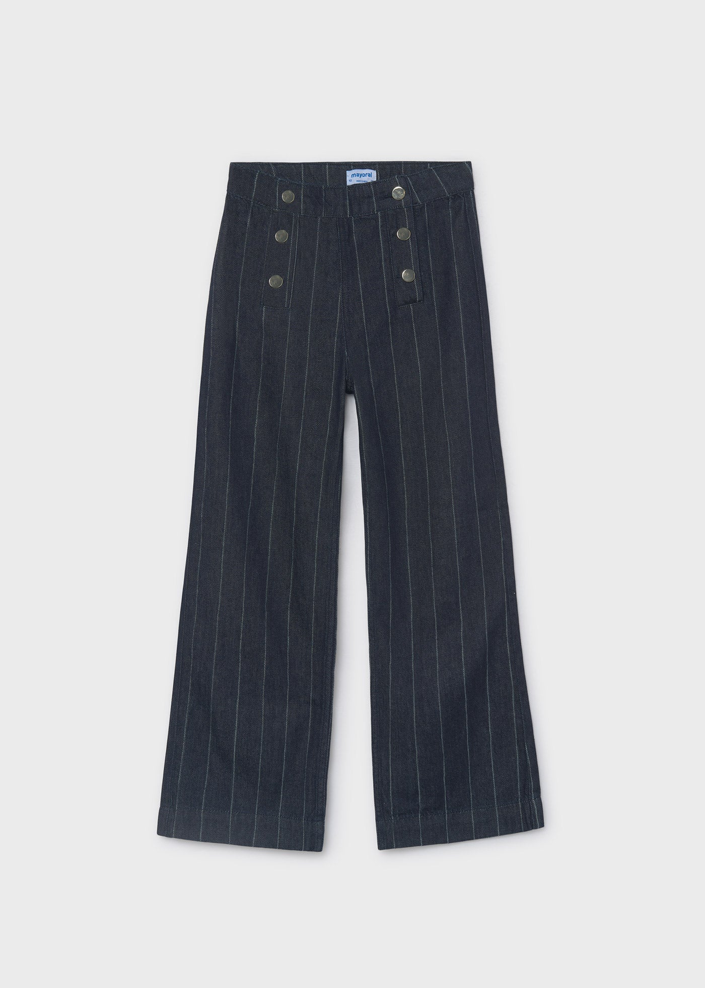 Pantalón vaquero rayas wide leg chica
