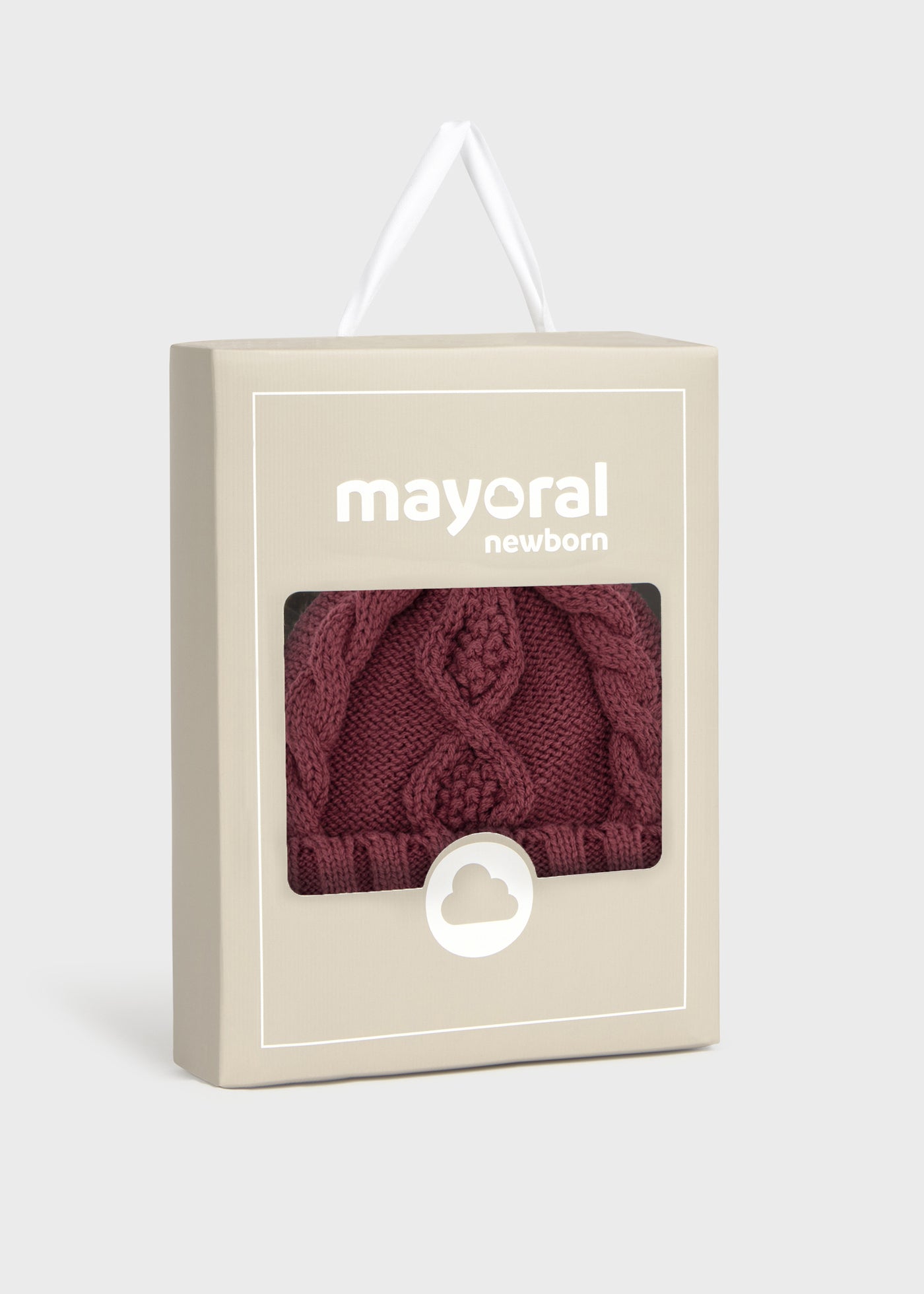 Conjunto gorro y manoplas tricot recién nacido