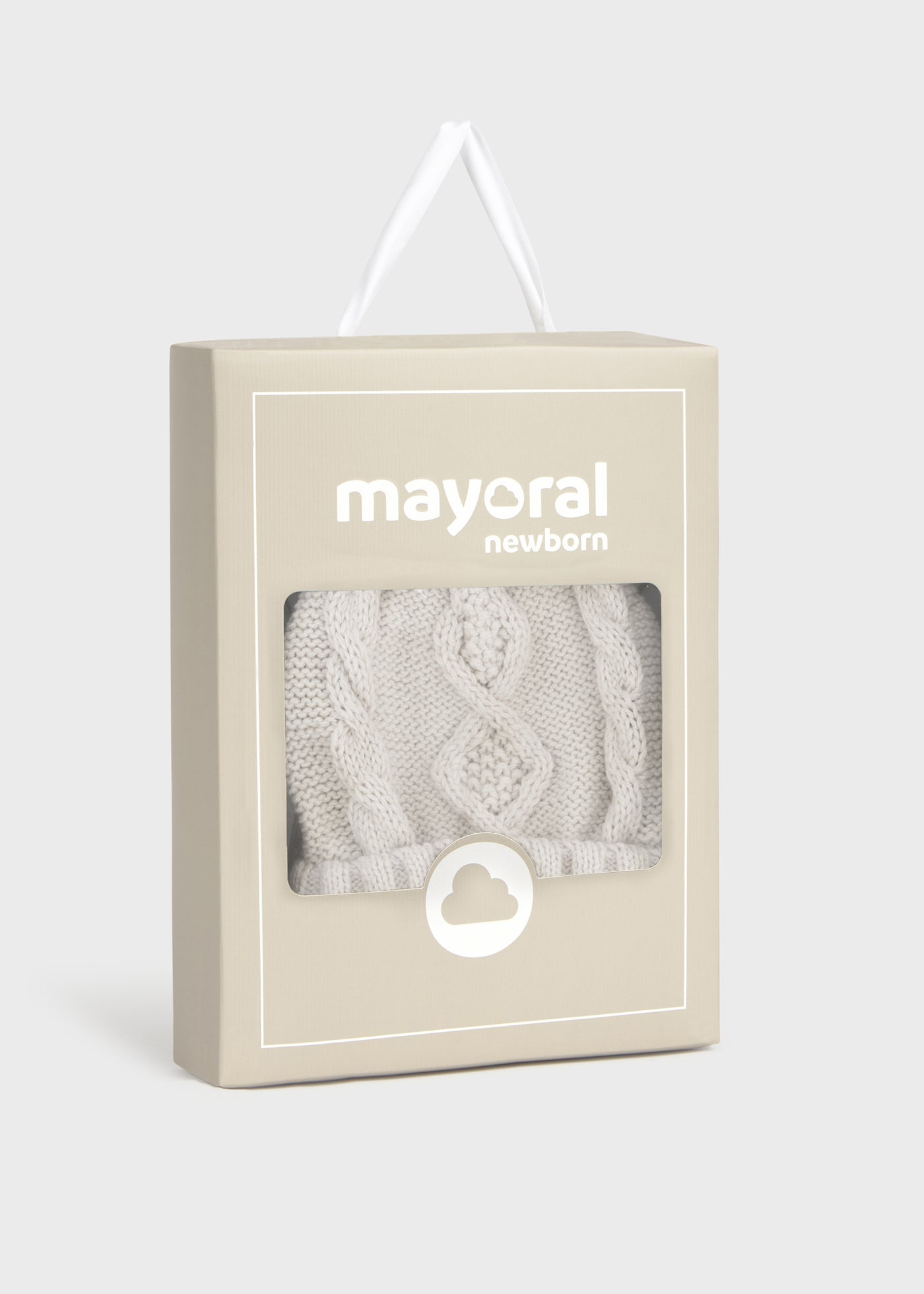 Conjunto gorro y manoplas tricot recién nacido