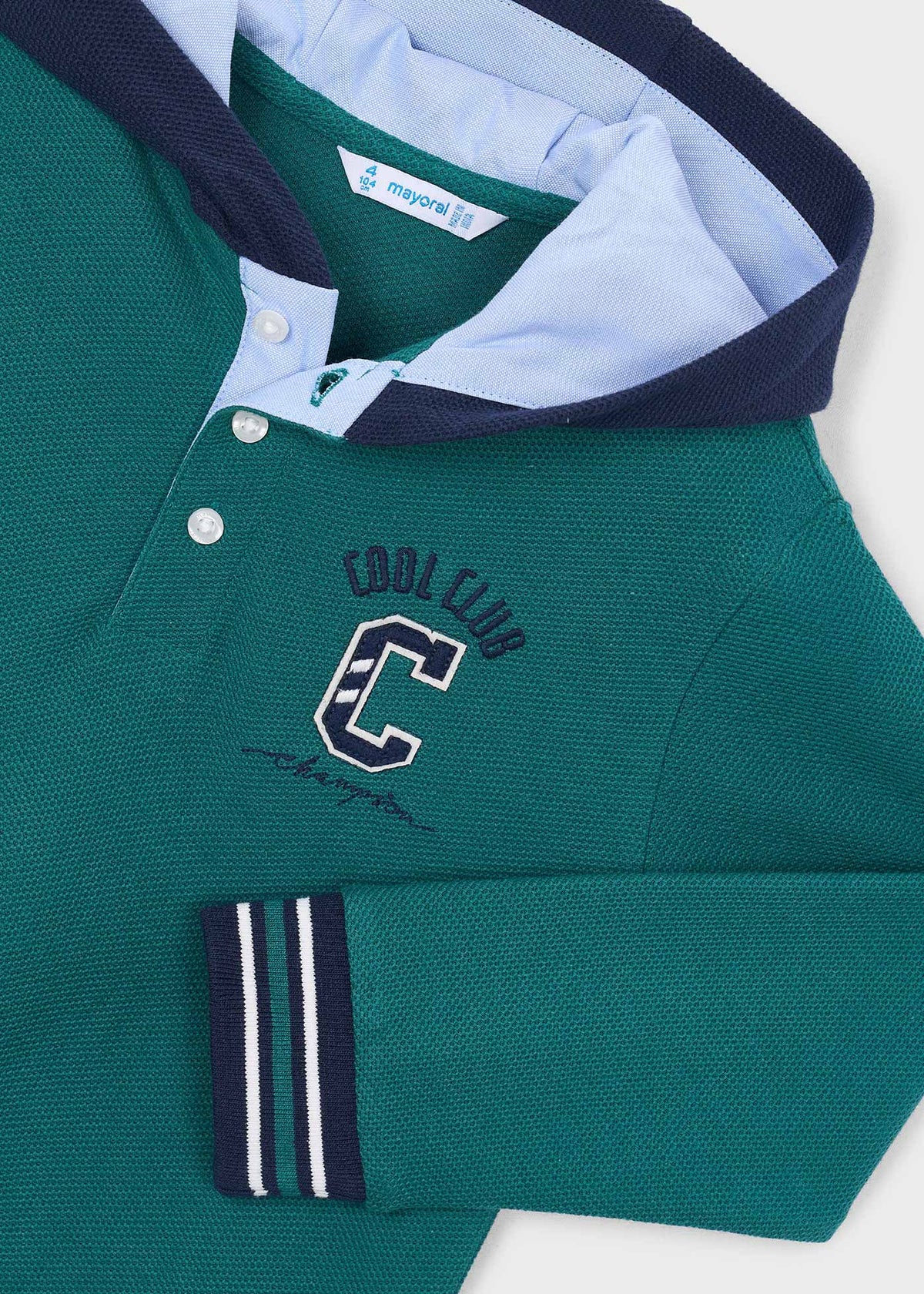 Polo capucha contrastes niño