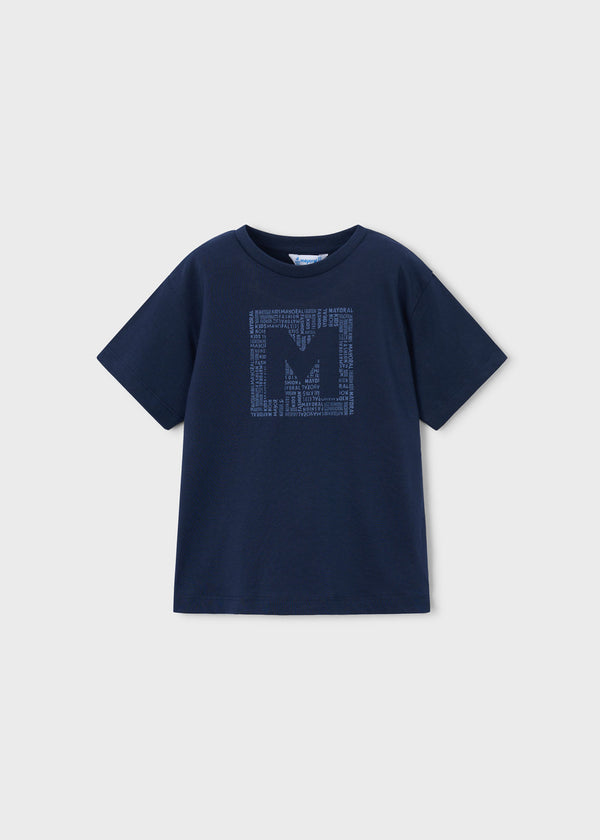 Camiseta básica letra niño