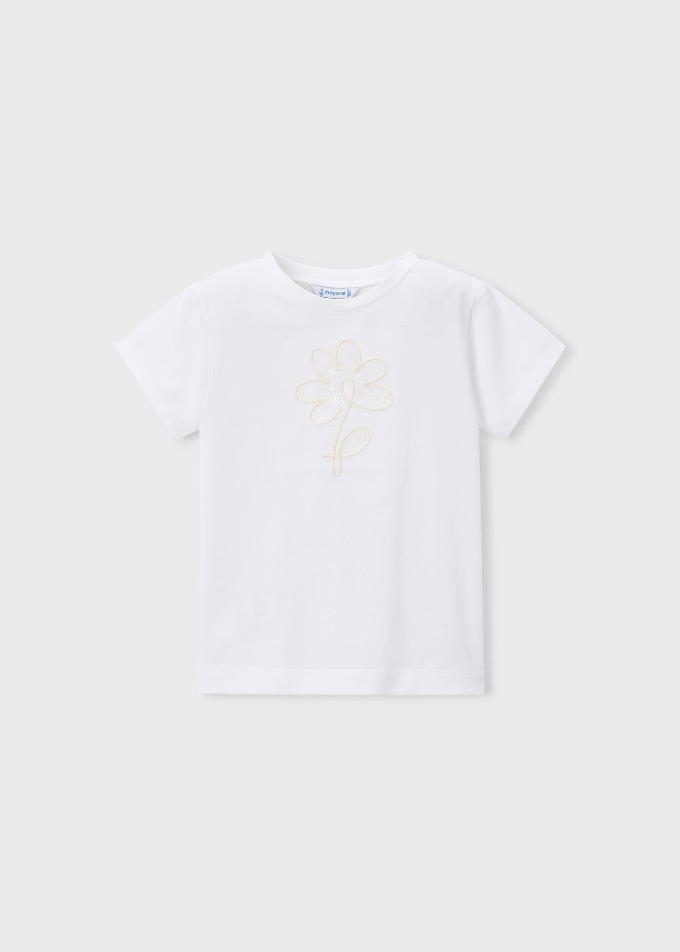 Camiseta básica flor niña