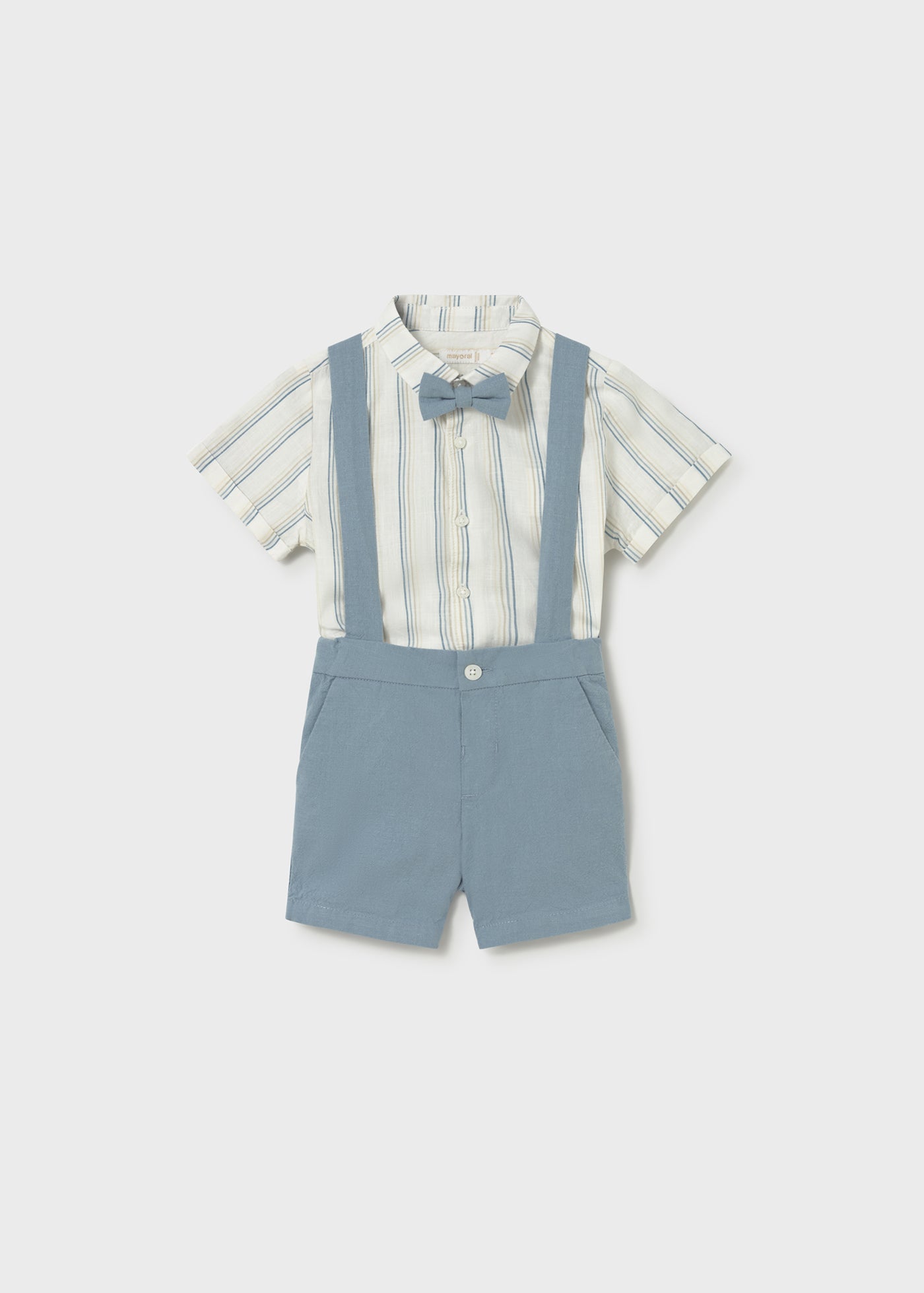 Conjunto bermuda y camisa con pajarita bebé