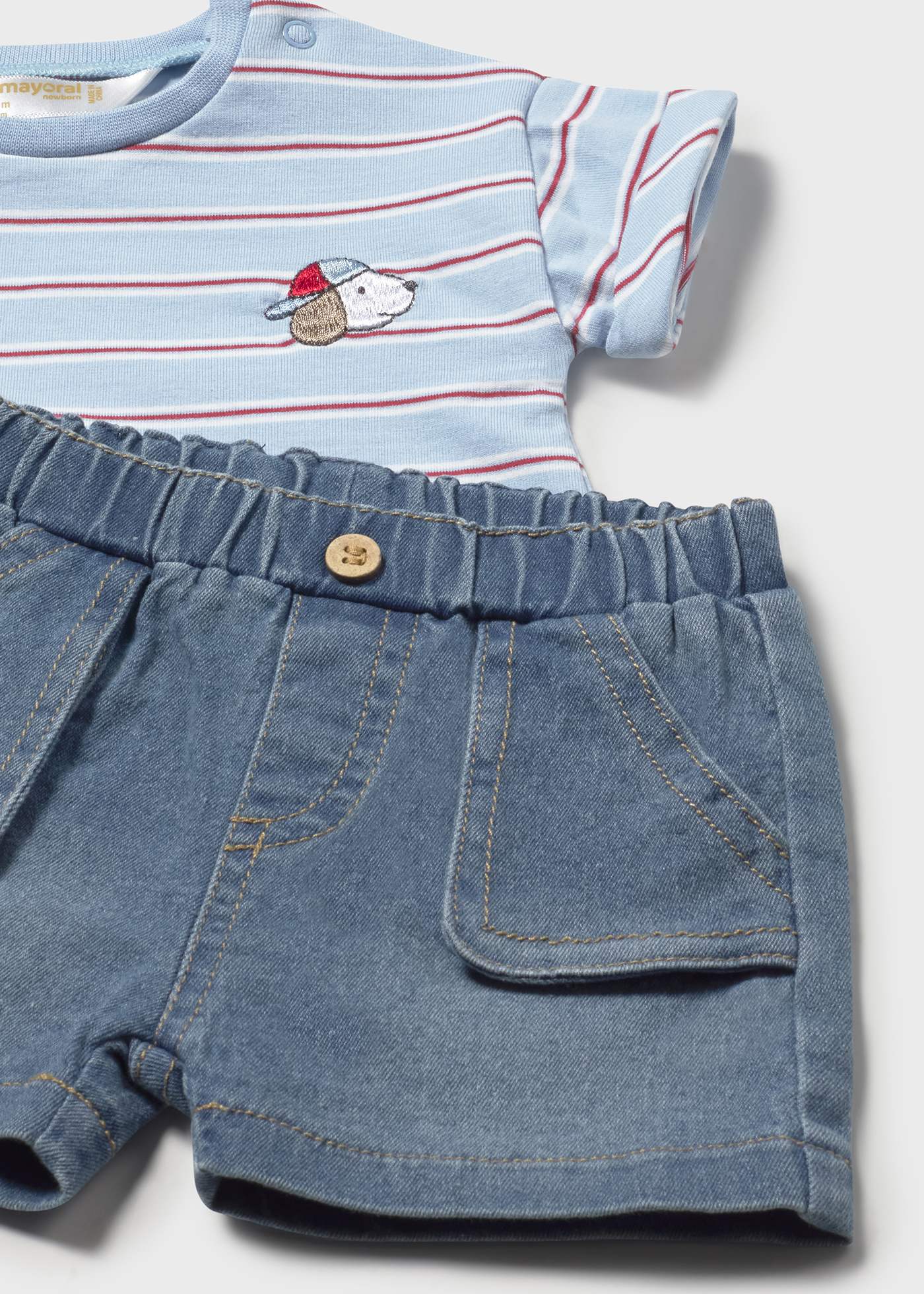 Conjunto pantalón corto y camiseta recién nacido
