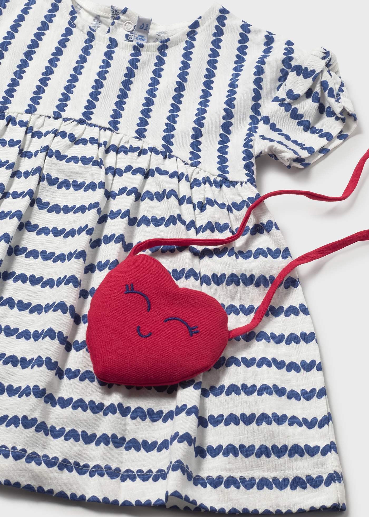 Vestido estampado con bolso bebé