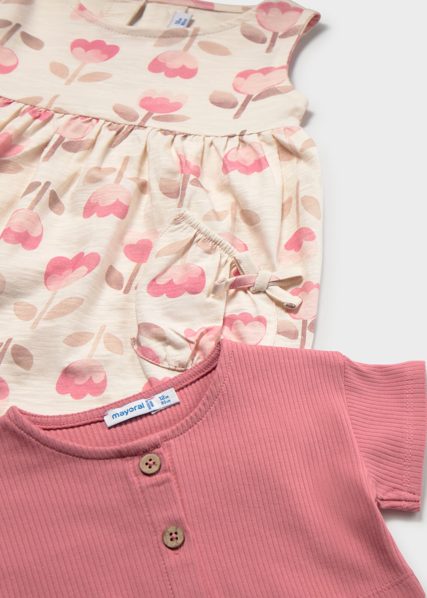 Vestido estampado con chaqueta bebé