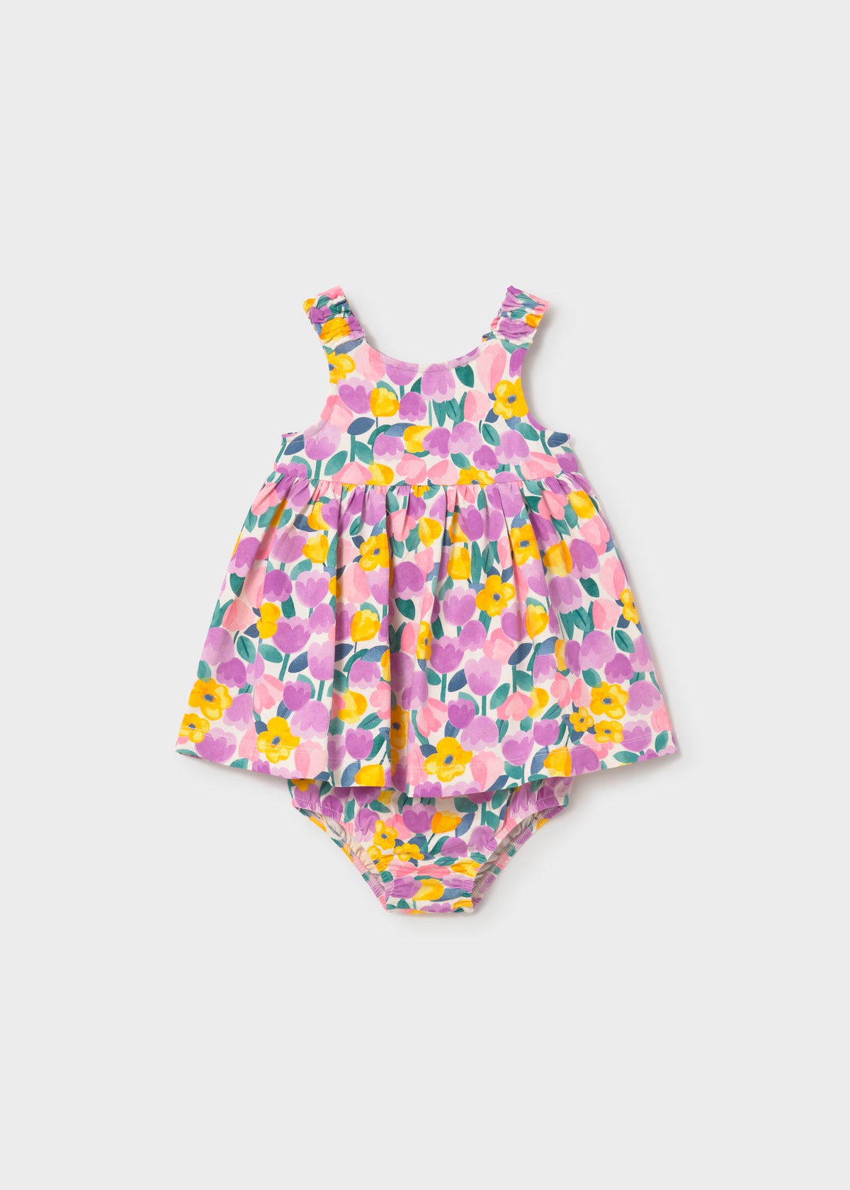 Vestido estampado con cubrepañal bebé