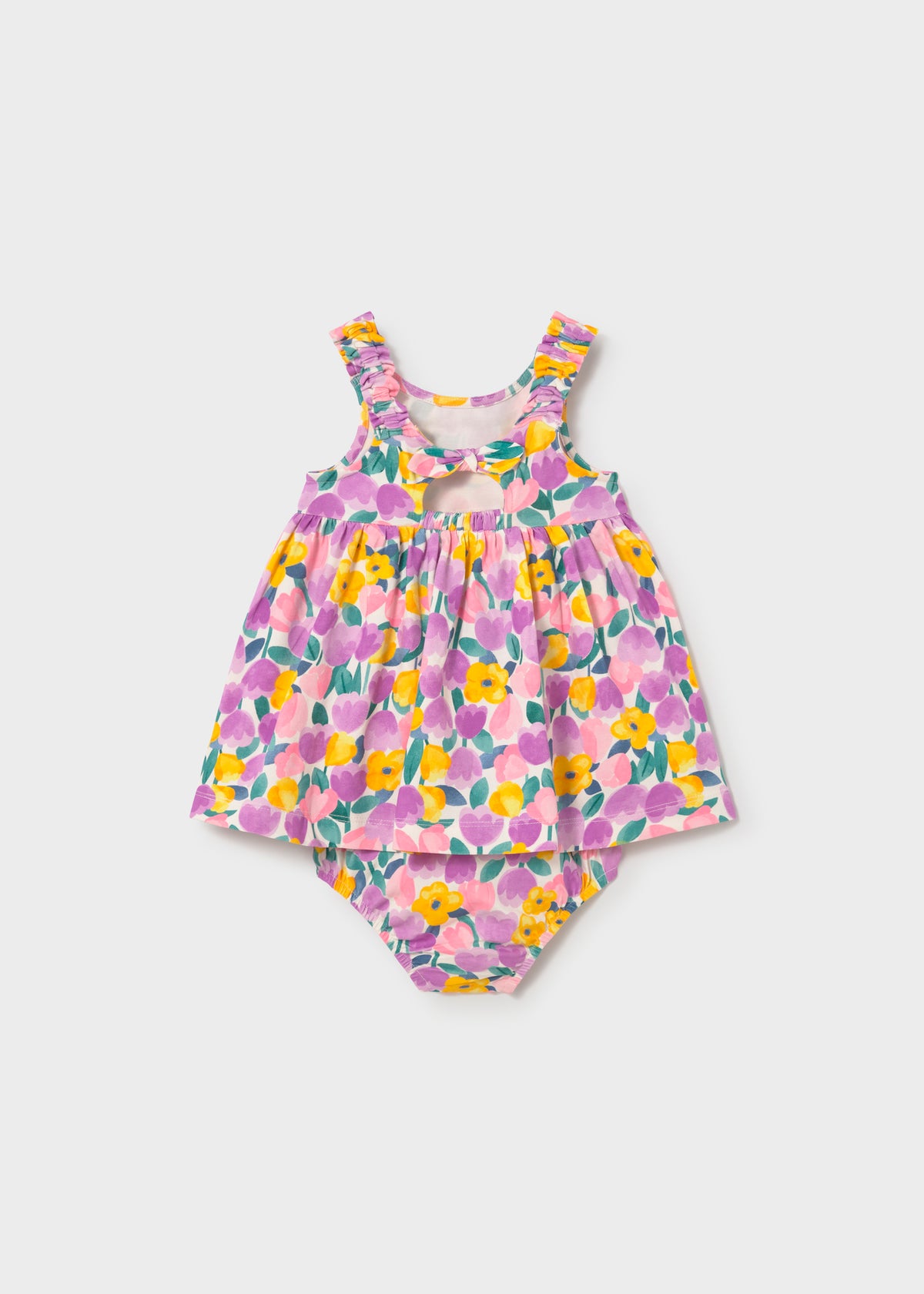 Vestido estampado con cubrepañal bebé