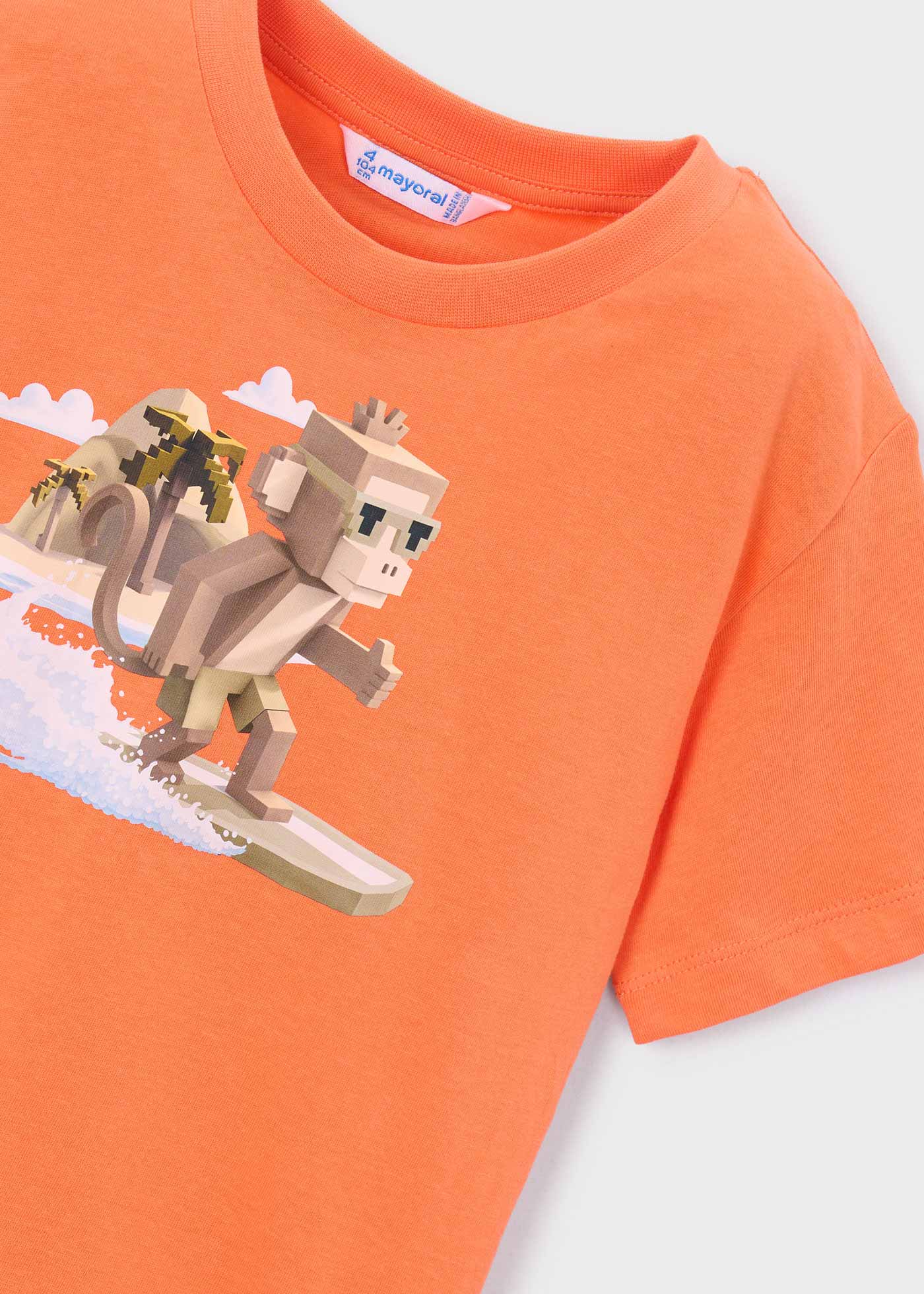 Camiseta estampado mono surf niño