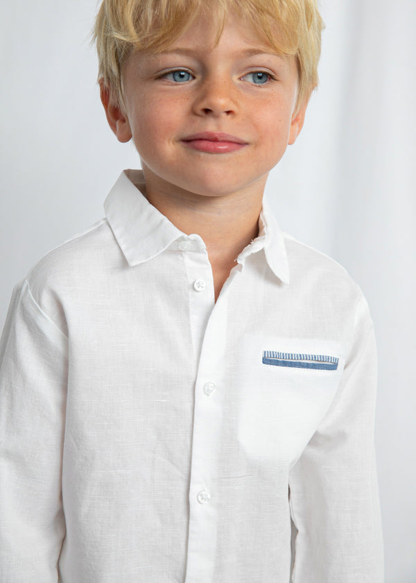 Camisa manga larga con lino vestir niño