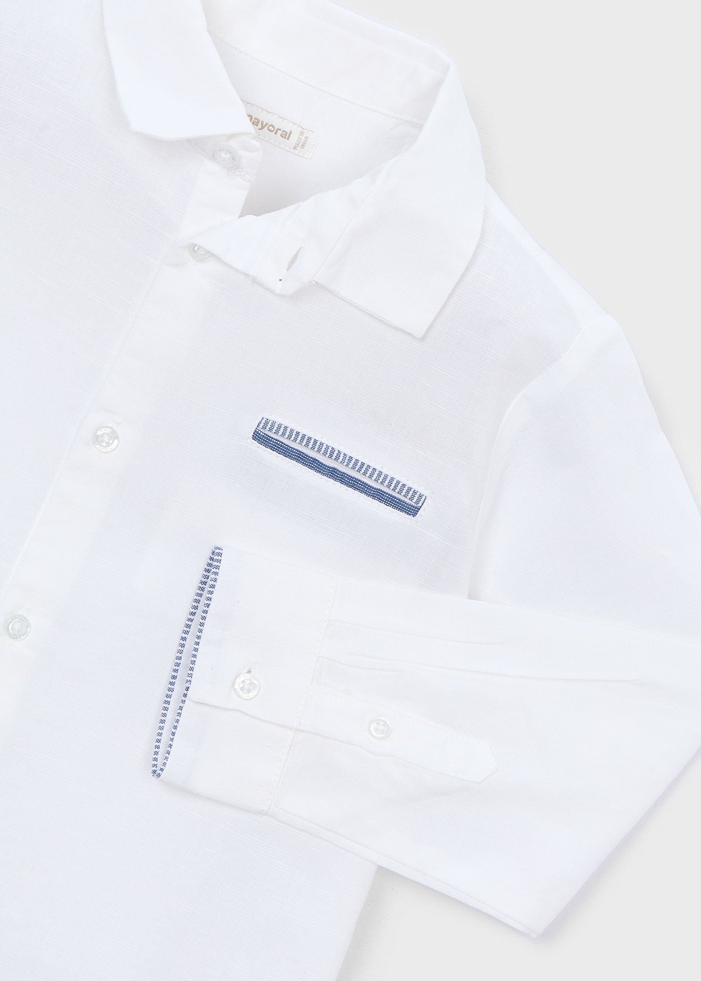 Camisa manga larga con lino vestir niño