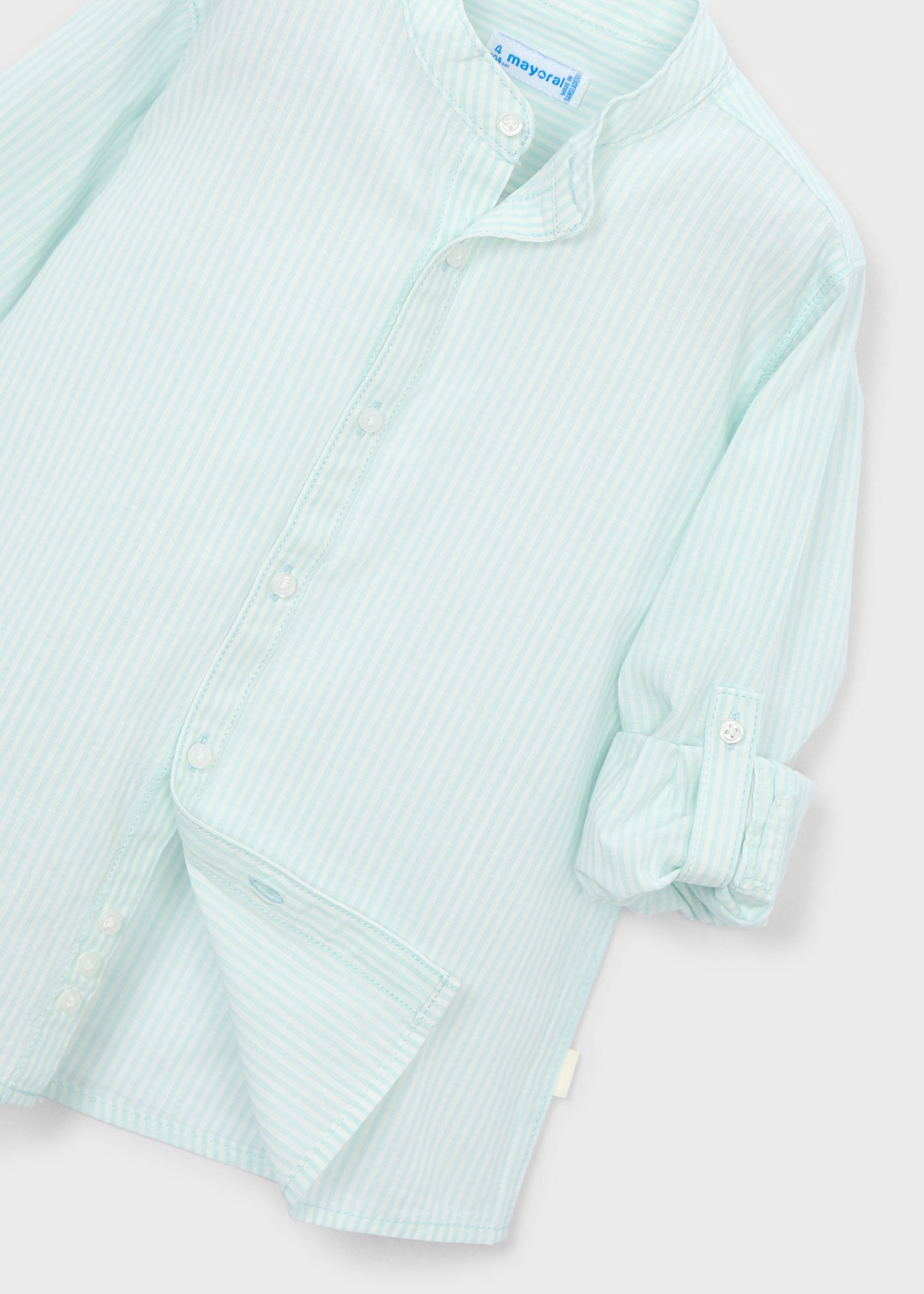 Camisa manga larga rayas cuello mao niño