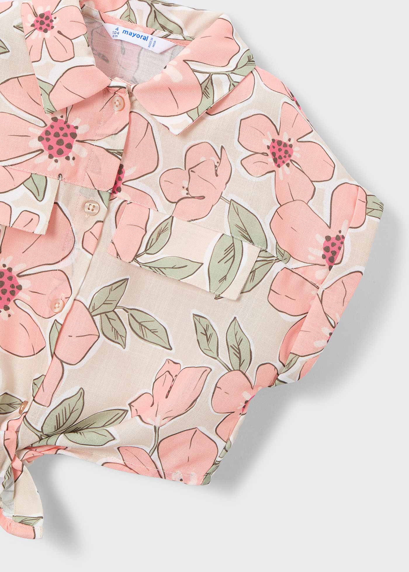 Blusa estampada con top niña