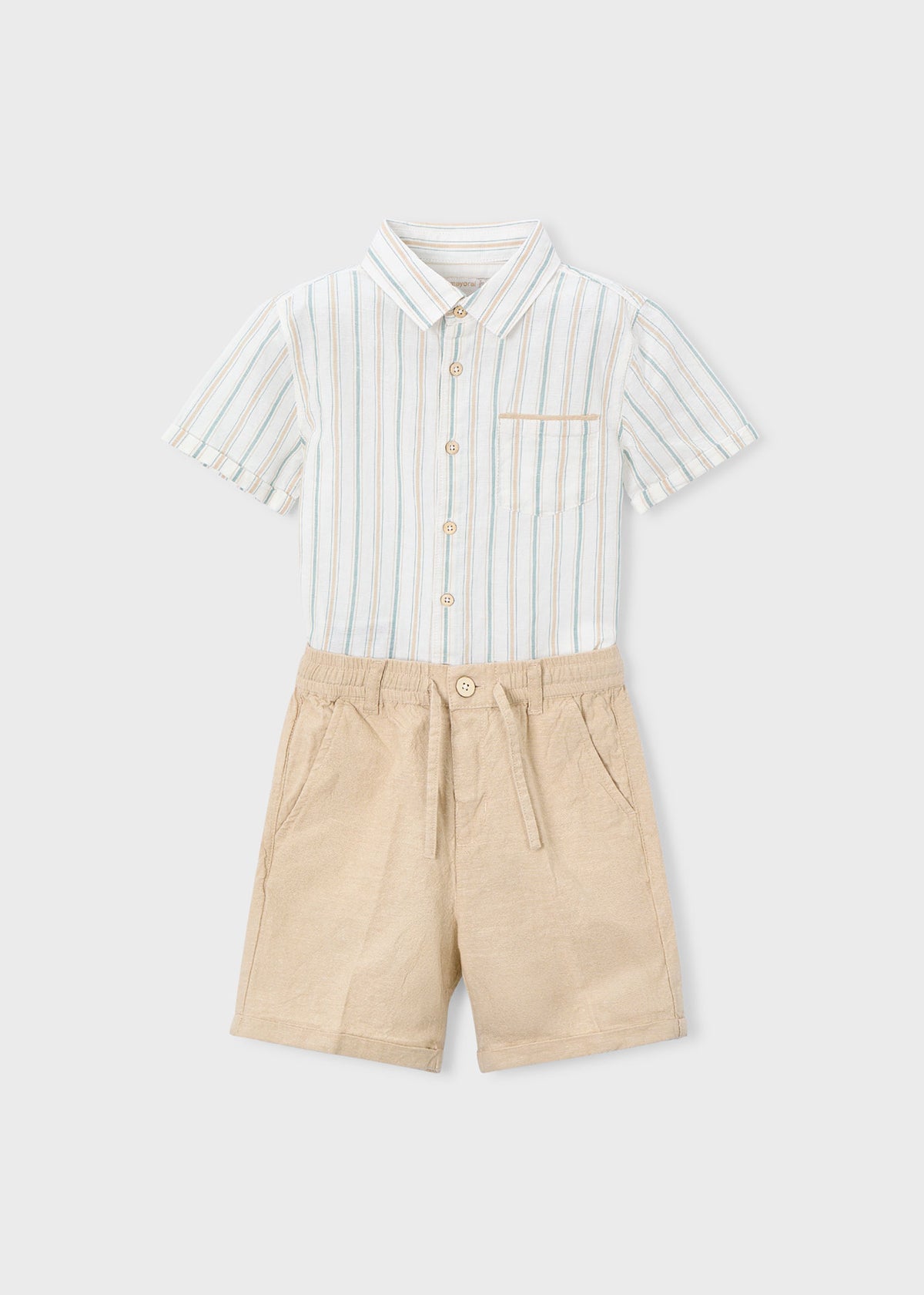 Conjunto bermuda y camisa con lino niño