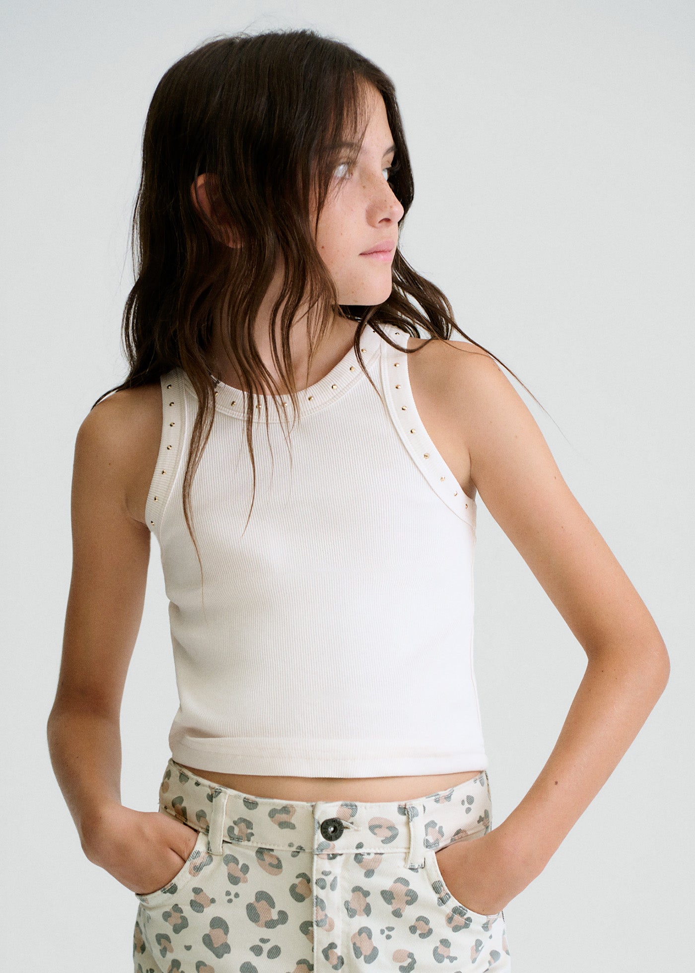 Camiseta tirantes canalé chica