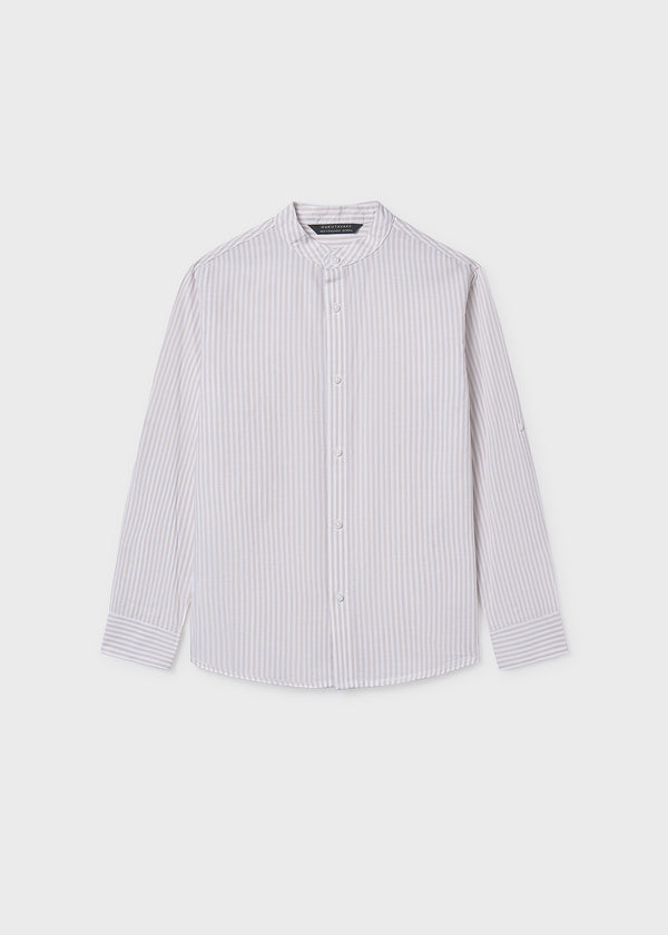 Camisa manga larga cuello mao chico