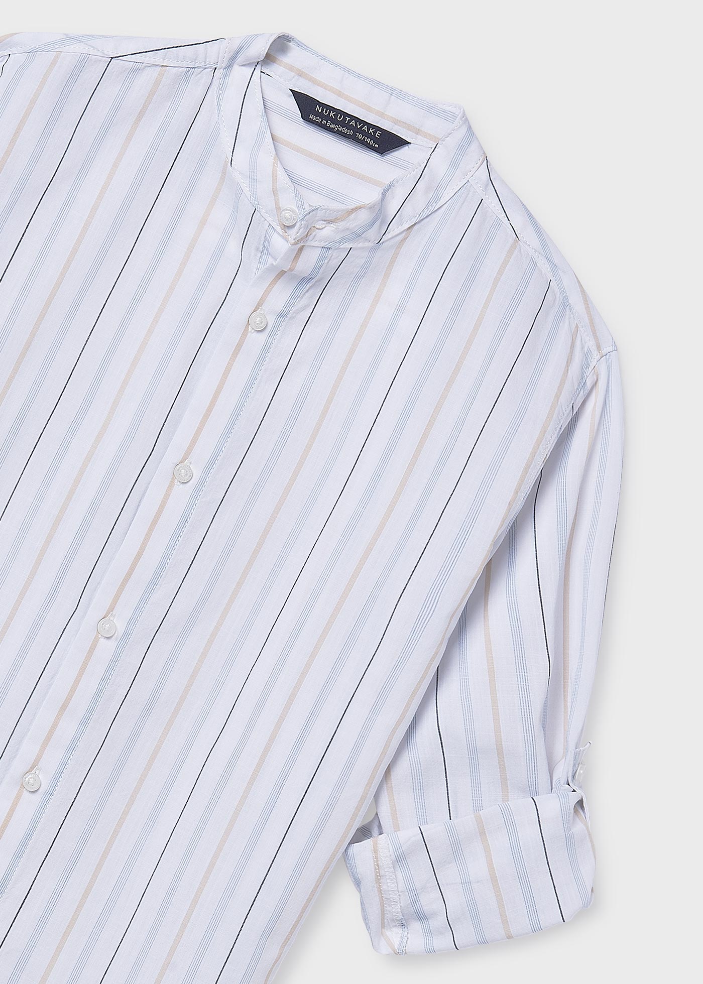 Camisa manga larga cuello mao chico