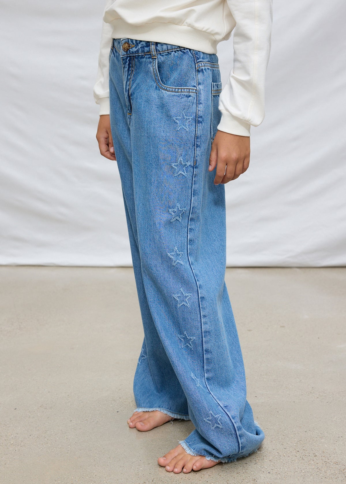 Pantalon largo tejano fluido