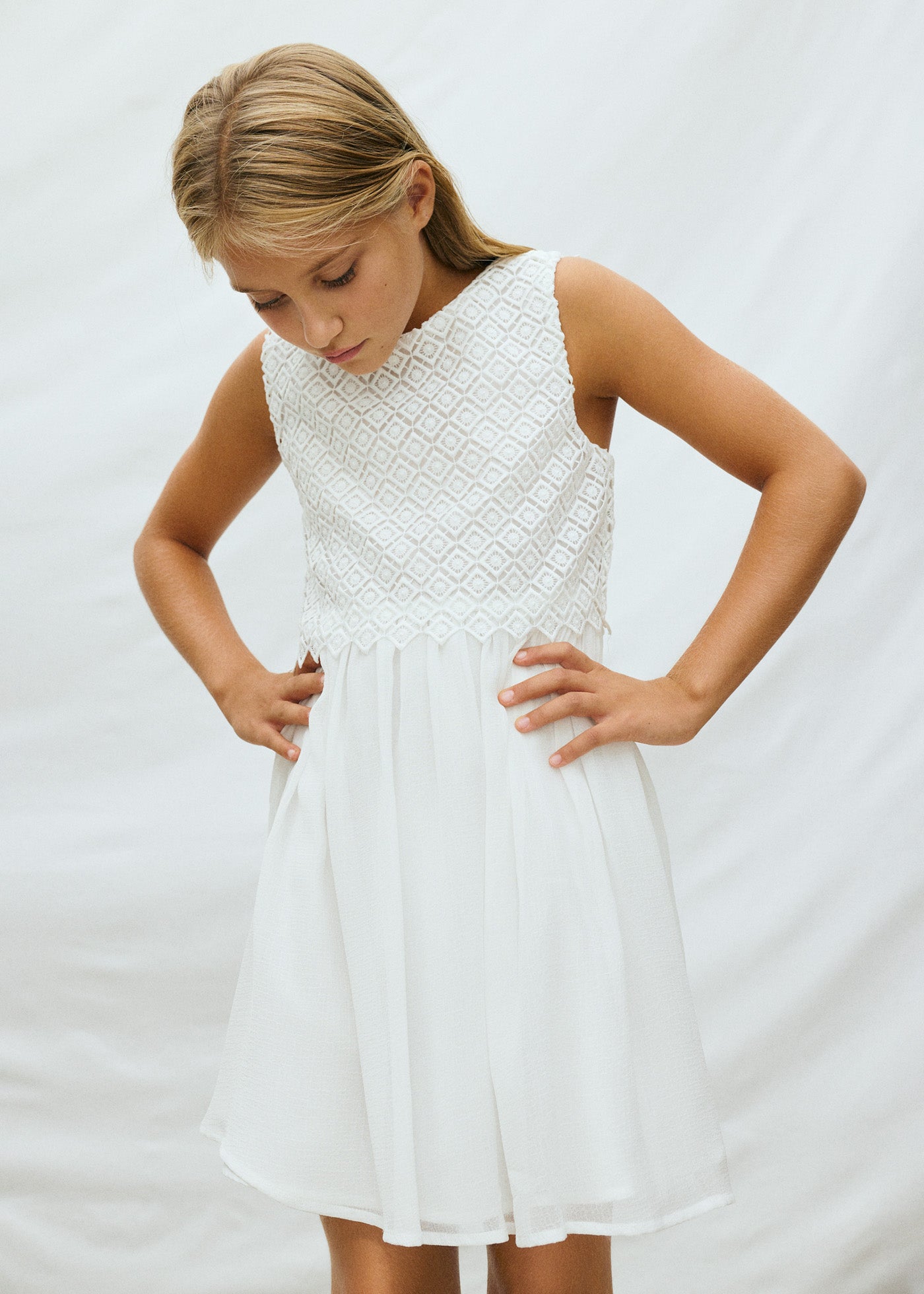 Vestido combinado chica